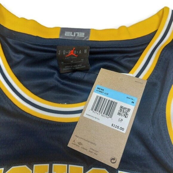 Jordan Michigan Wolverines #25 Limited Basketball Jersey Mens Size Medium Blue - Picture 3 of 9
